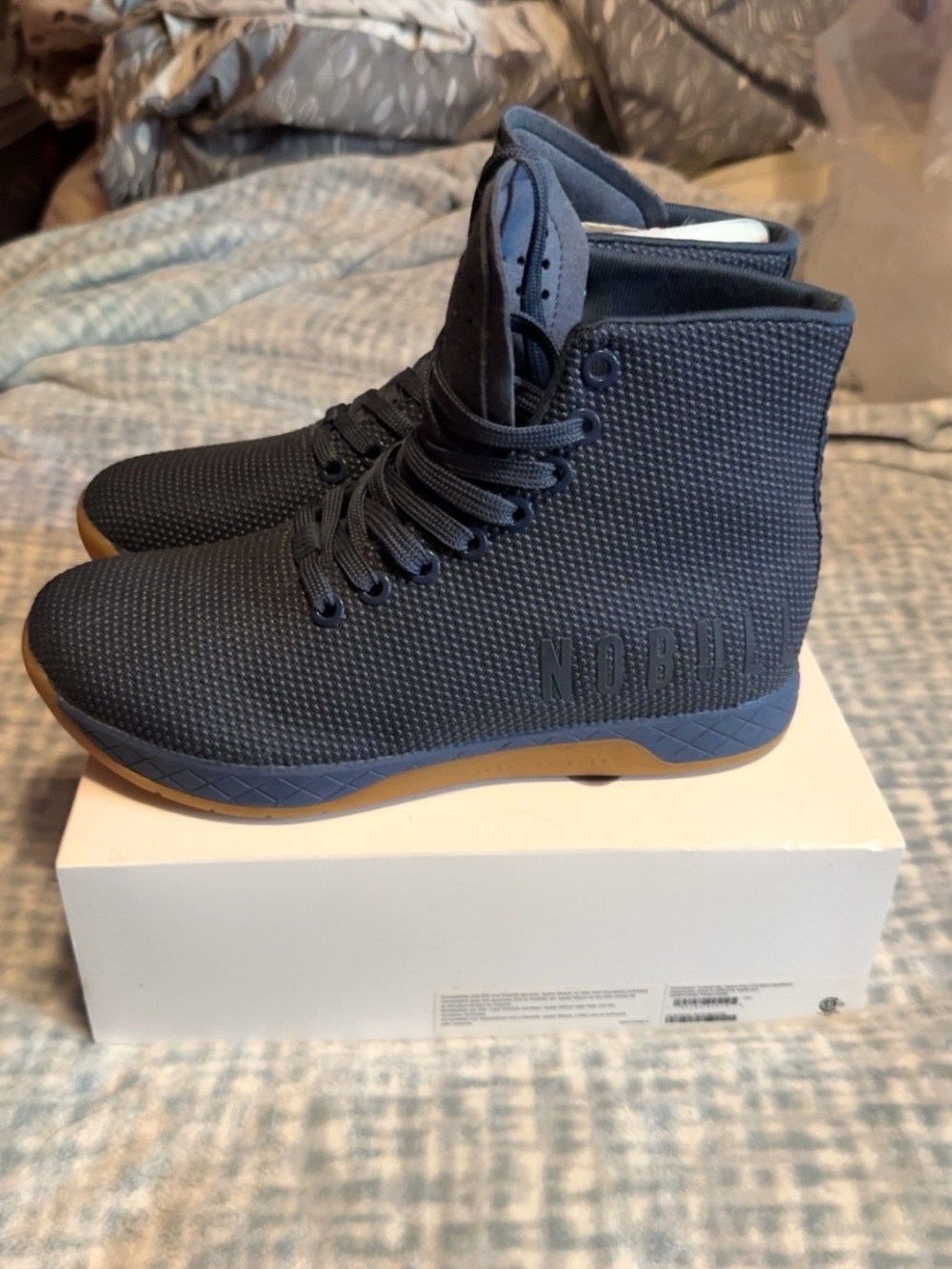 NOBULL Navy High-Top Trainer Boot with Gum Sole